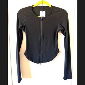 Alo Ribbed Stardust Long Sleeve // Small // Black